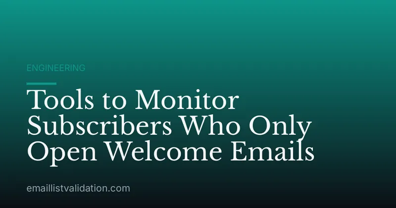 Tools to Monitor Subscribers Who Only Open Welcome Emails