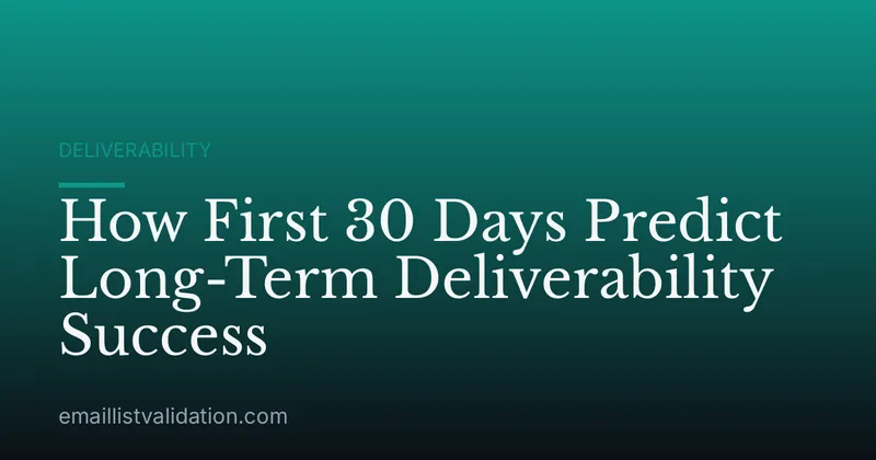 How First 30 Days Predict Long-Term Deliverability Success
