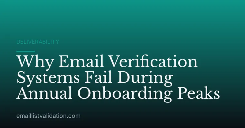 Why Email Verification Systems Fail During Annual Onboarding Peaks