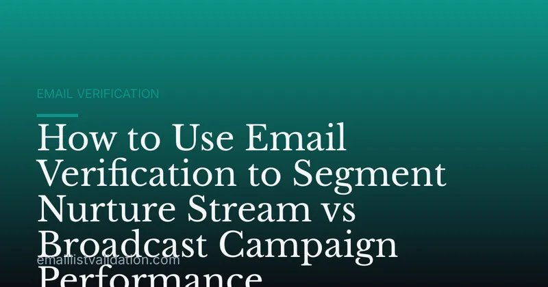 How to Use Email Verification to Segment Nurture Stream vs Broadcast Campaign Performance