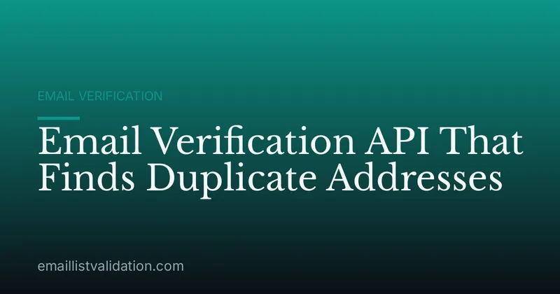 Email Verification API That Finds Duplicate Addresses
