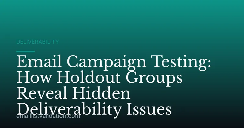 Email Campaign Testing: How Holdout Groups Reveal Hidden Deliverability Issues