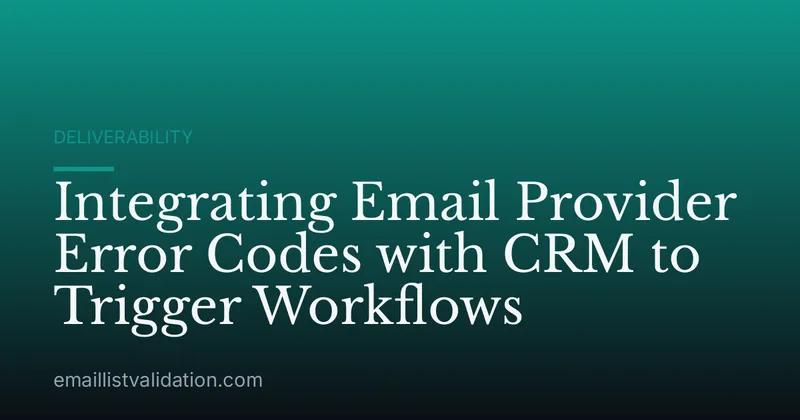 Integrating Email Provider Error Codes with CRM to Trigger Workflows