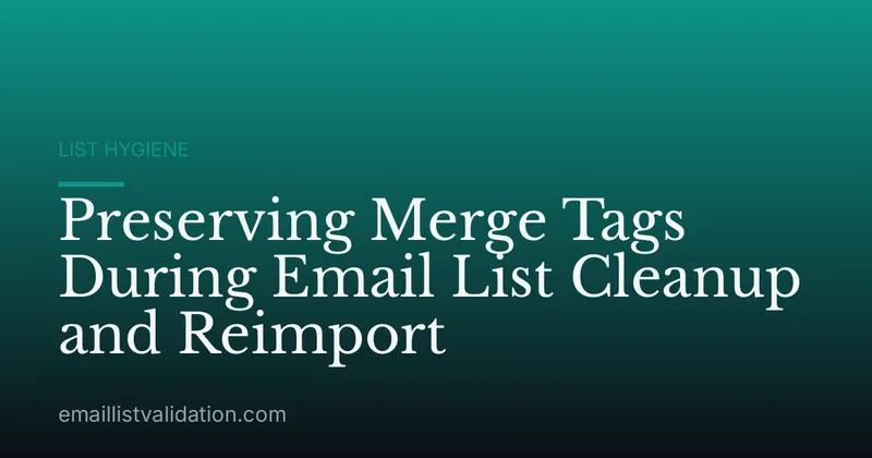 Preserving Merge Tags During Email List Cleanup and Reimport