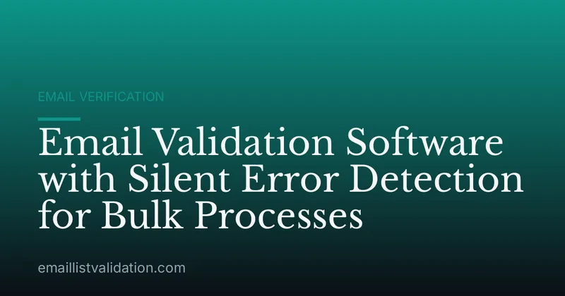 Email Validation Software with Silent Error Detection for Bulk Processes