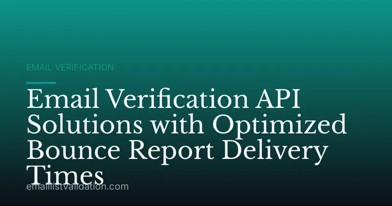 Email Verification API Solutions with Optimized Bounce Report Delivery Times