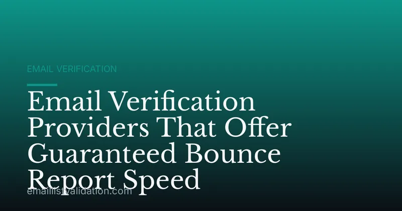 Email Verification Providers That Offer Guaranteed Bounce Report Speed