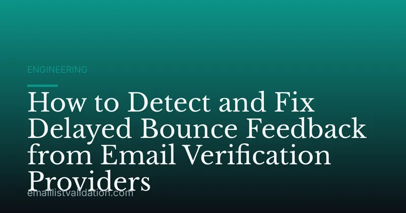 How to Detect and Fix Delayed Bounce Feedback from Email Verification Providers