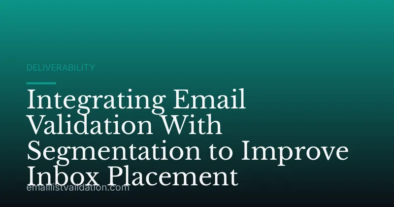 Integrating Email Validation With Segmentation to Improve Inbox Placement