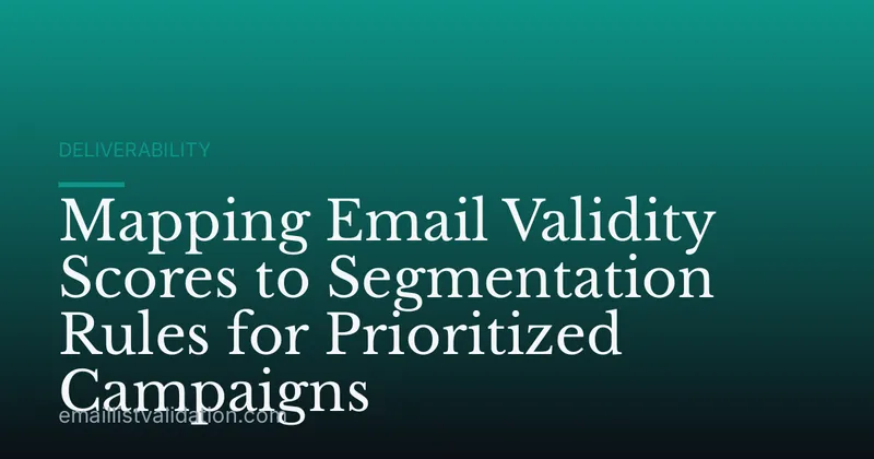 Mapping Email Validity Scores to Segmentation Rules for Prioritized Campaigns