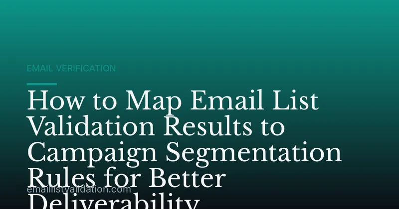 How to Map Email List Validation Results to Campaign Segmentation Rules for Better Deliverability