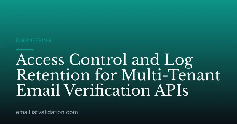 Access Control and Log Retention for Multi-Tenant Email Verification APIs