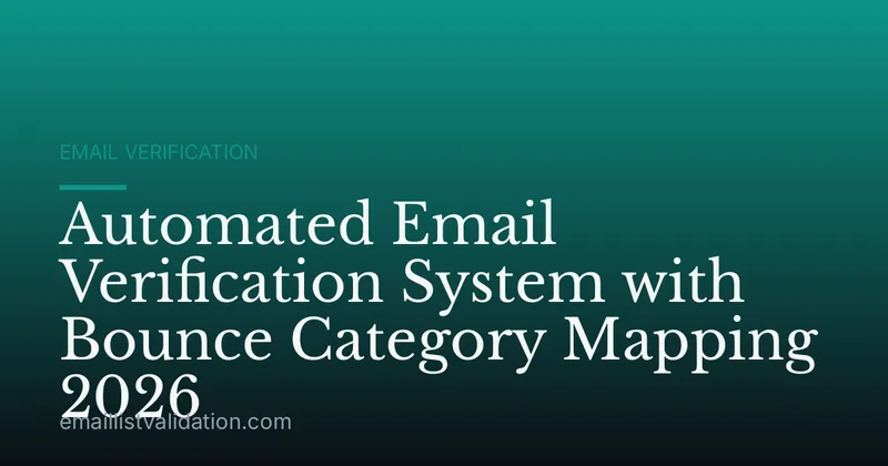 Automated Email Verification System with Bounce Category Mapping 2026