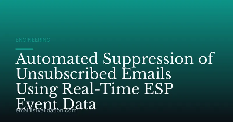 Automated Suppression of Unsubscribed Emails Using Real-Time ESP Event Data