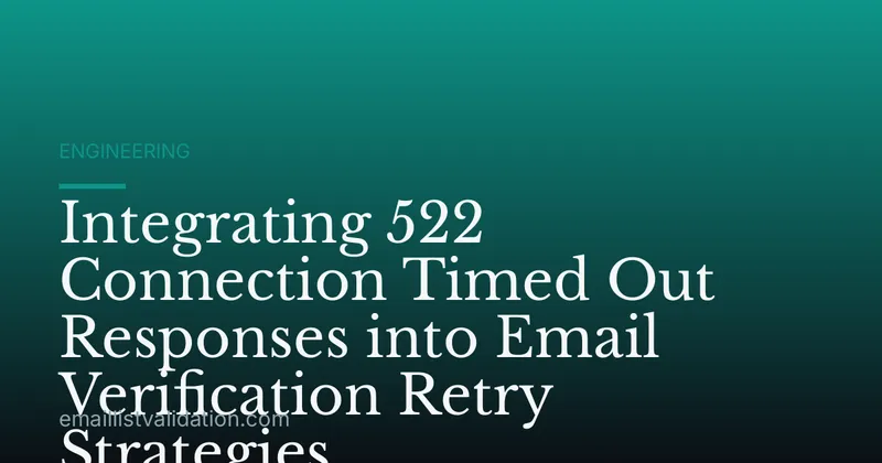 Integrating 522 Connection Timed Out Responses into Email Verification Retry Strategies