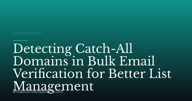 Detecting Catch-All Domains in Bulk Email Verification for Better List Management