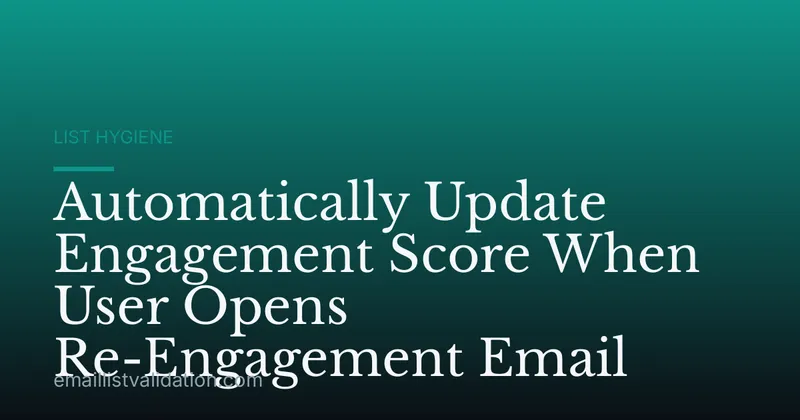 Automatically Update Engagement Score When User Opens Re-Engagement Email