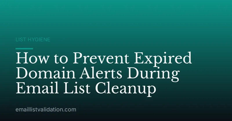 How to Prevent Expired Domain Alerts During Email List Cleanup