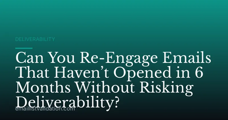 Can You Re-Engage Emails That Haven’t Opened in 6 Months Without Risking Deliverability?