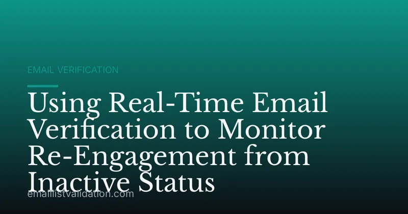 Using Real-Time Email Verification to Monitor Re-Engagement from Inactive Status