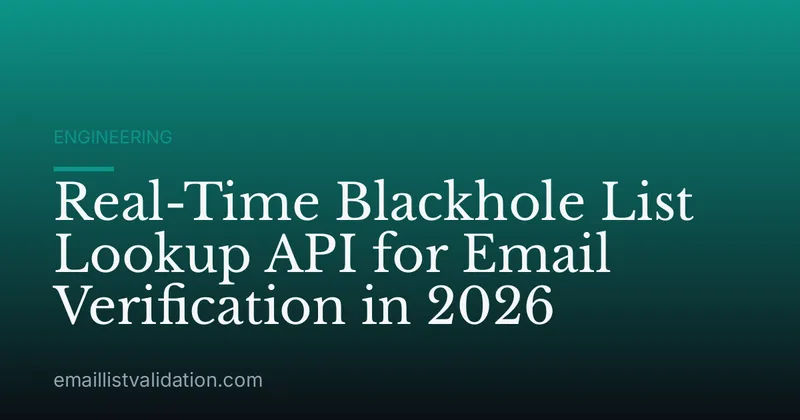 Real-Time Blackhole List Lookup API for Email Verification in 2026
