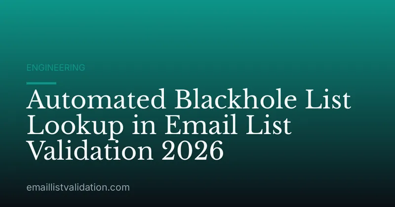 Automated Blackhole List Lookup in Email List Validation 2026