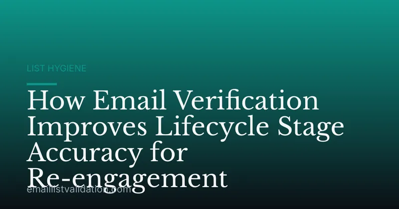 How Email Verification Improves Lifecycle Stage Accuracy for Re-engagement