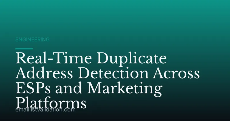 Real-Time Duplicate Address Detection Across ESPs and Marketing Platforms
