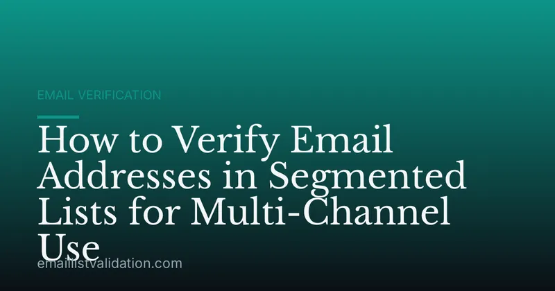 How to Verify Email Addresses in Segmented Lists for Multi-Channel Use
