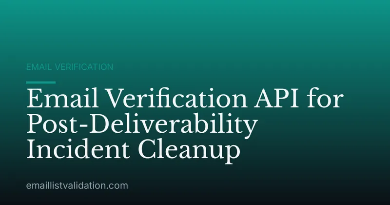 Email Verification API for Post-Deliverability Incident Cleanup