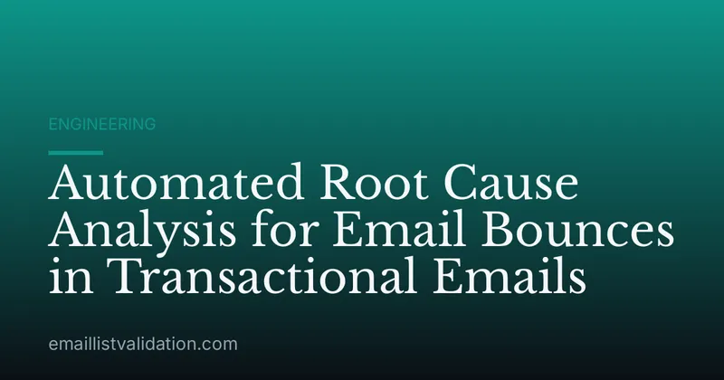 Automated Root Cause Analysis for Email Bounces in Transactional Emails