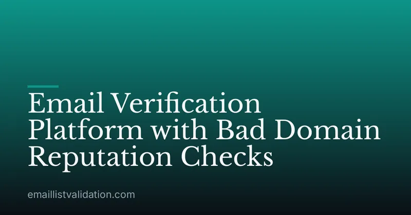 Email Verification Platform with Bad Domain Reputation Checks