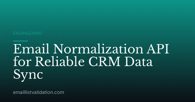 Email Normalization API for Reliable CRM Data Sync