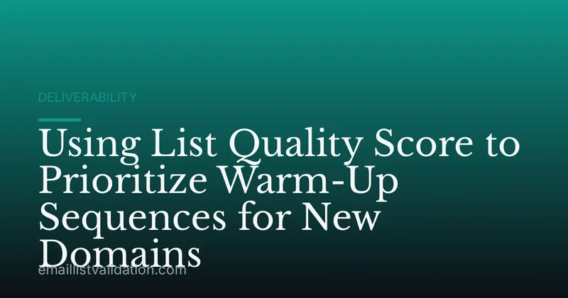 Using List Quality Score to Prioritize Warm-Up Sequences for New Domains