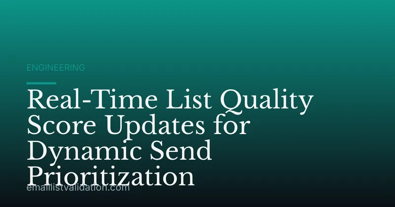 Real-Time List Quality Score Updates for Dynamic Send Prioritization