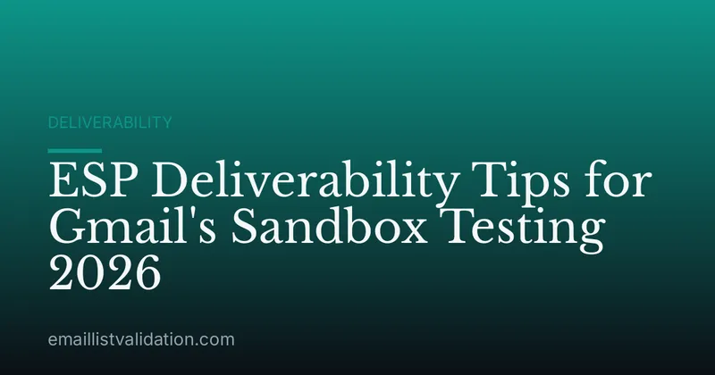 ESP Deliverability Tips for Gmail's Sandbox Testing 2026