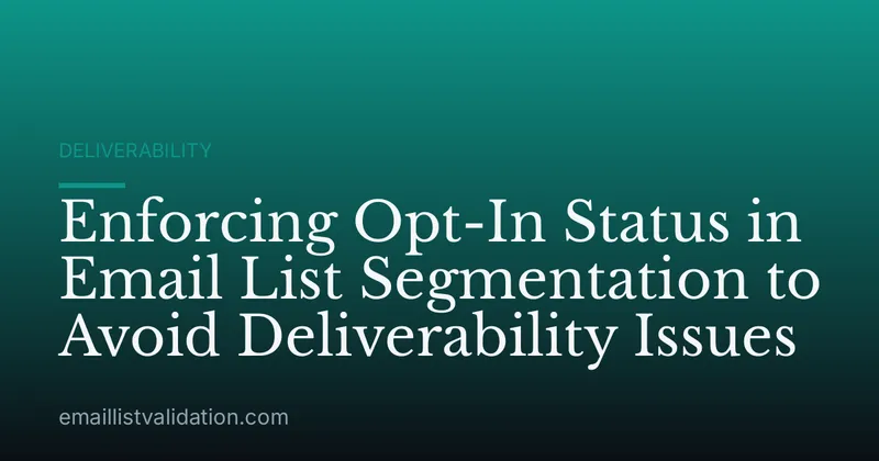 Enforcing Opt-In Status in Email List Segmentation to Avoid Deliverability Issues