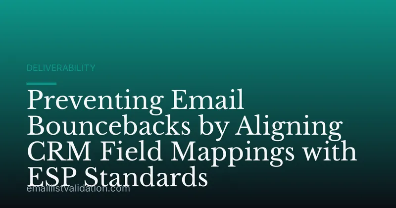 Preventing Email Bouncebacks by Aligning CRM Field Mappings with ESP Standards