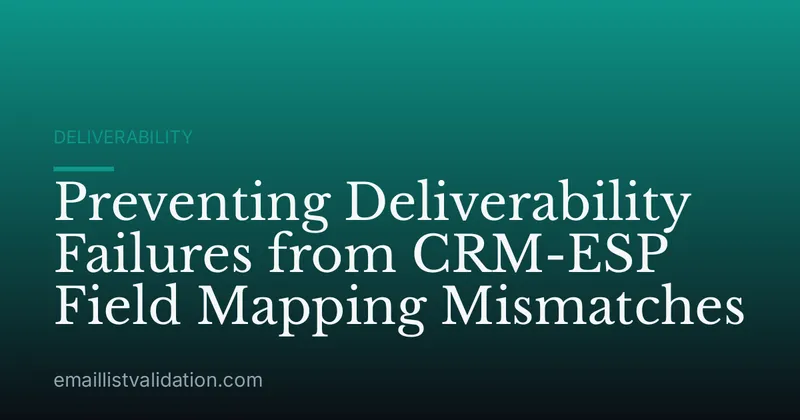 Preventing Deliverability Failures from CRM-ESP Field Mapping Mismatches