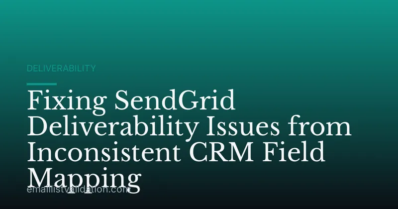 Fixing SendGrid Deliverability Issues from Inconsistent CRM Field Mapping