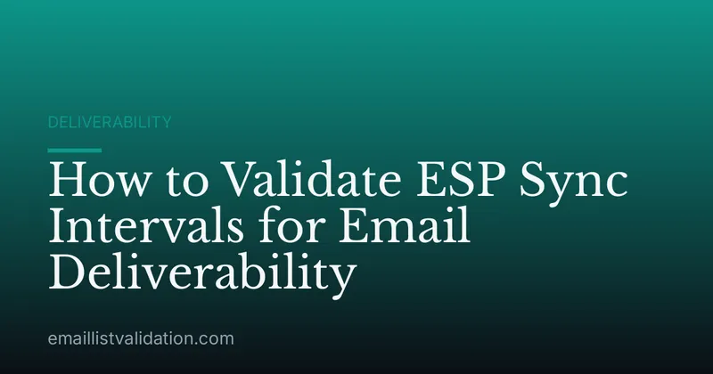 How to Validate ESP Sync Intervals for Email Deliverability