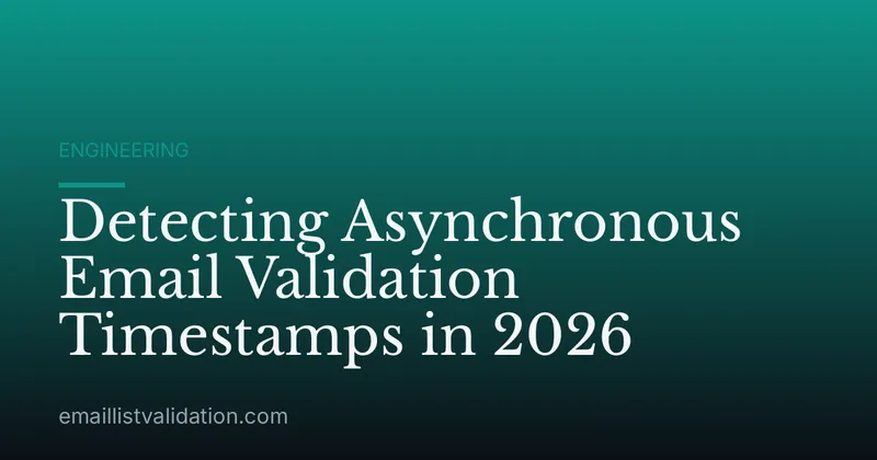 Detecting Asynchronous Email Validation Timestamps in 2026