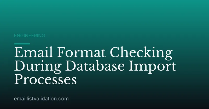 Email Format Checking During Database Import Processes