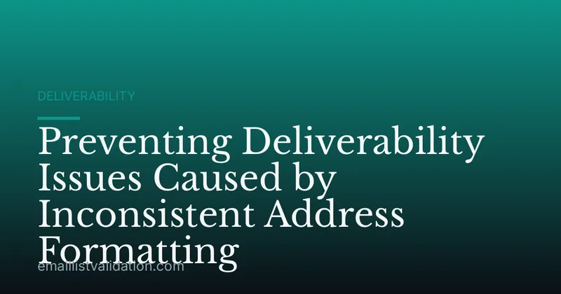 Preventing Deliverability Issues Caused by Inconsistent Address Formatting
