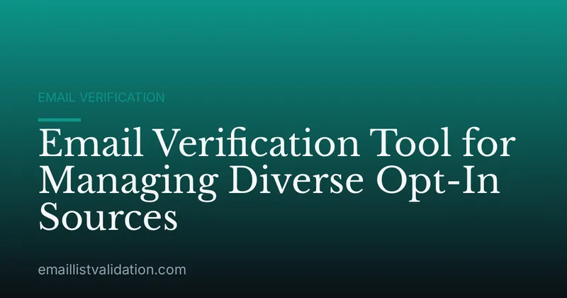Email Verification Tool for Managing Diverse Opt-In Sources