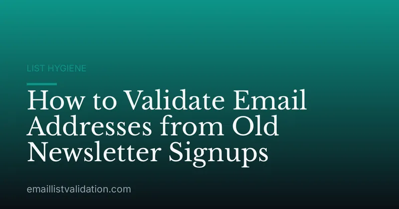 How to Validate Email Addresses from Old Newsletter Signups