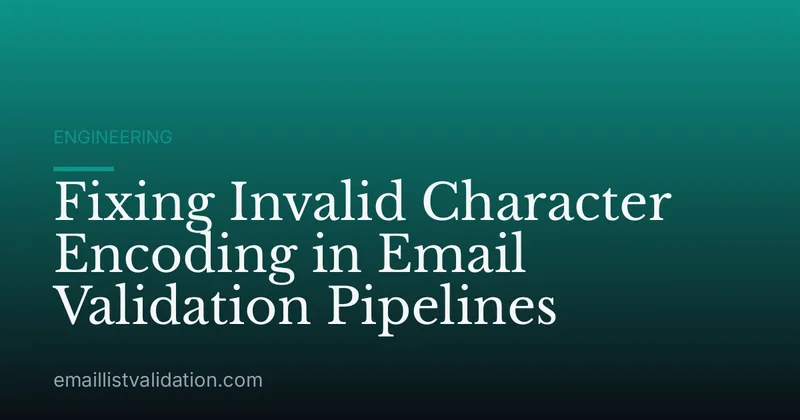Fixing Invalid Character Encoding in Email Validation Pipelines