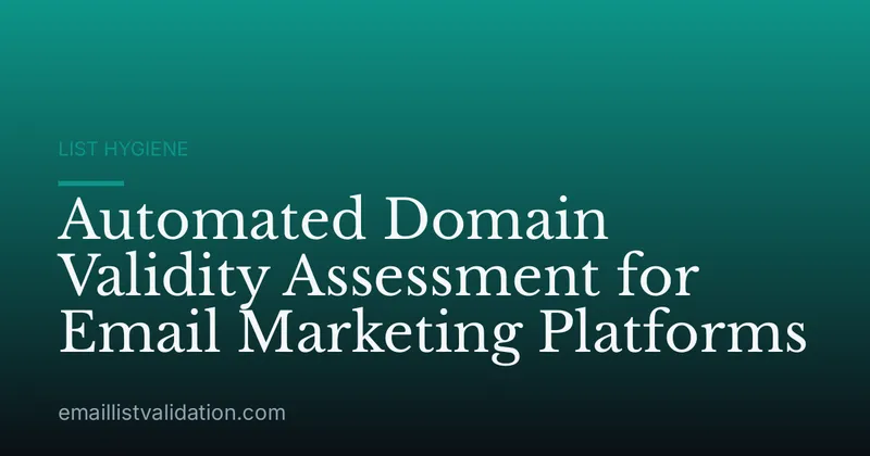 Automated Domain Validity Assessment for Email Marketing Platforms
