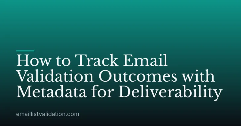 How to Track Email Validation Outcomes with Metadata for Deliverability