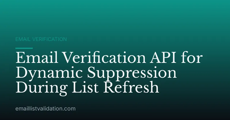Email Verification API for Dynamic Suppression During List Refresh